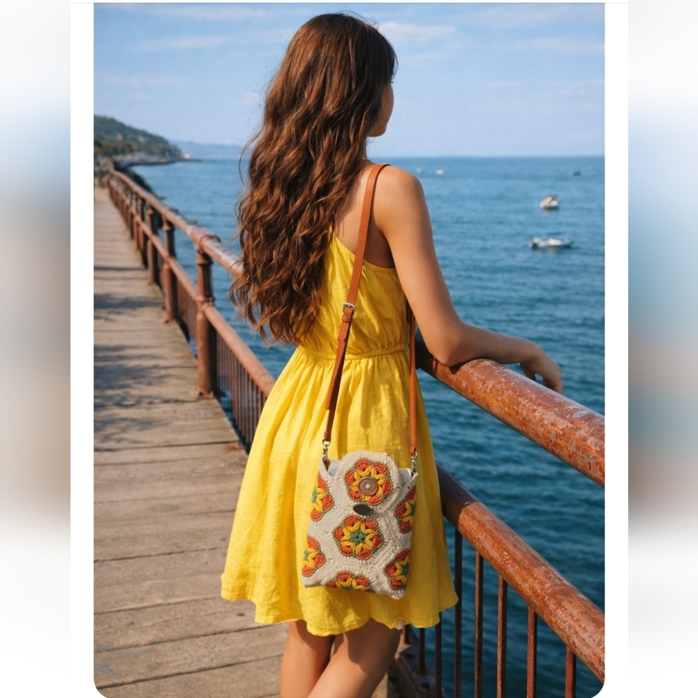 Handmade Crochet Women's Shoulder Mini Bag
